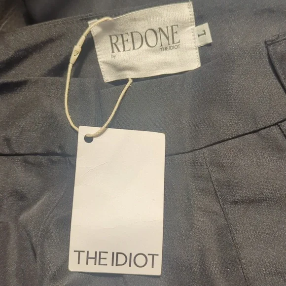 REDONE byTHE IDIOT Best Selling Pleated Eyelet Trousers Black Nwt Sz Large Men's - Picture 9 of 10